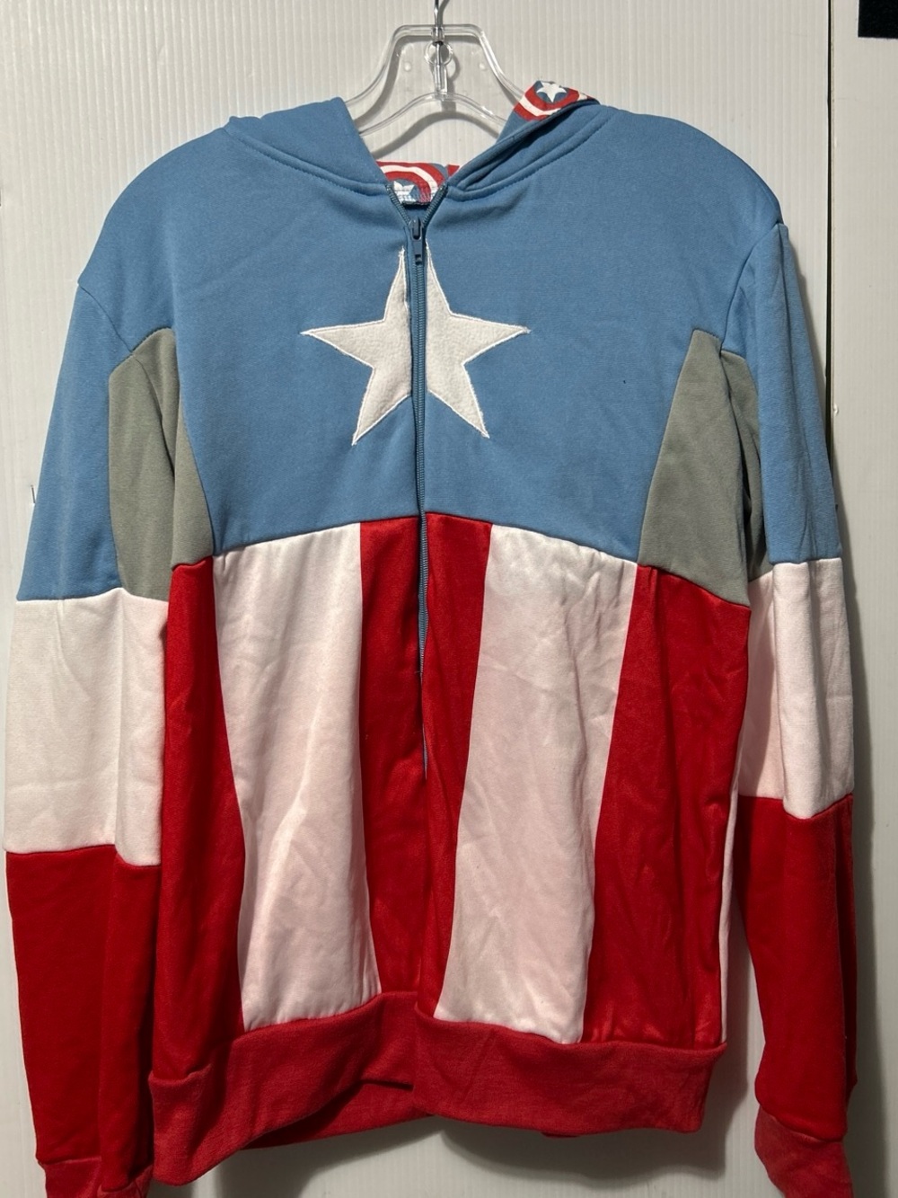 Marvel Captain America Inspired Red, White & Blue Zip Hoodie